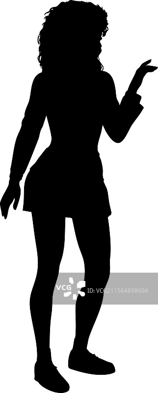 大学生或办公室女孩的剪影图片素材