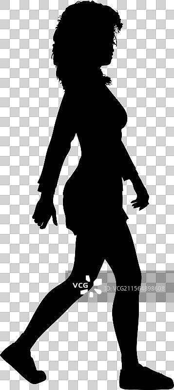 大学生或办公室女孩的剪影图片素材