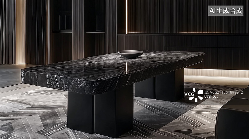【AI数字艺术】深色茶几场景图片素材
