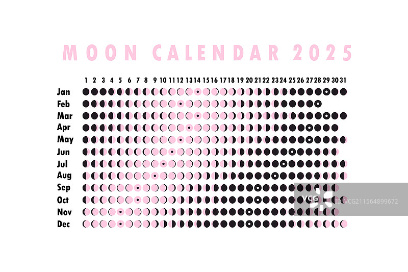 2025年月亮历法占星历法设计图片素材