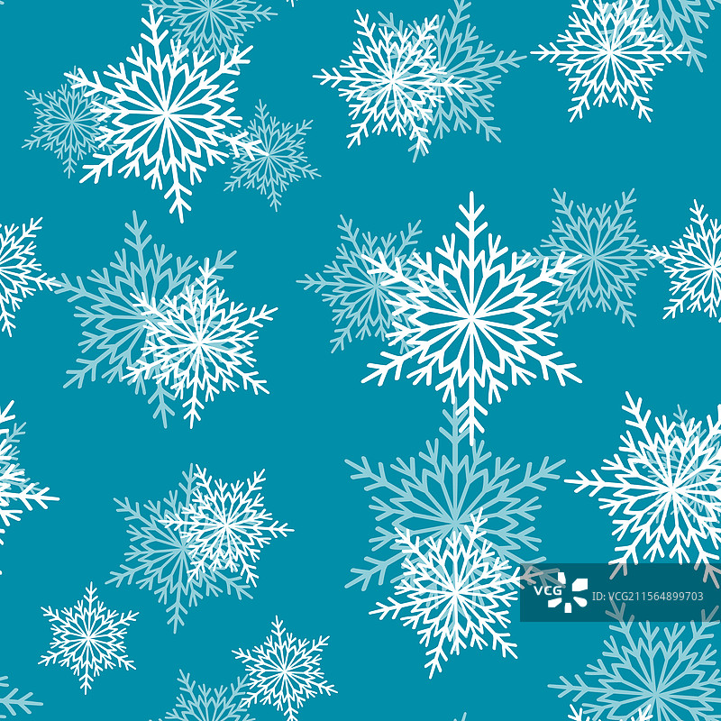 冬季无缝图案，白色雪花覆盖图片素材