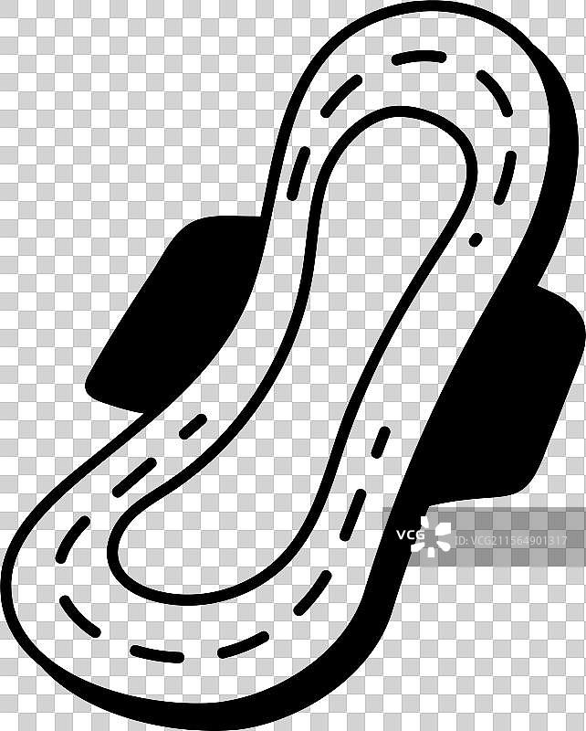 手绘风格的女性卫生巾图标图片素材