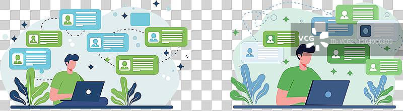 远程网络和在线沟通图片素材