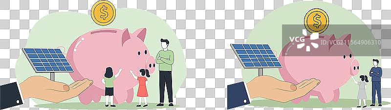 通过太阳能节省开支图片素材