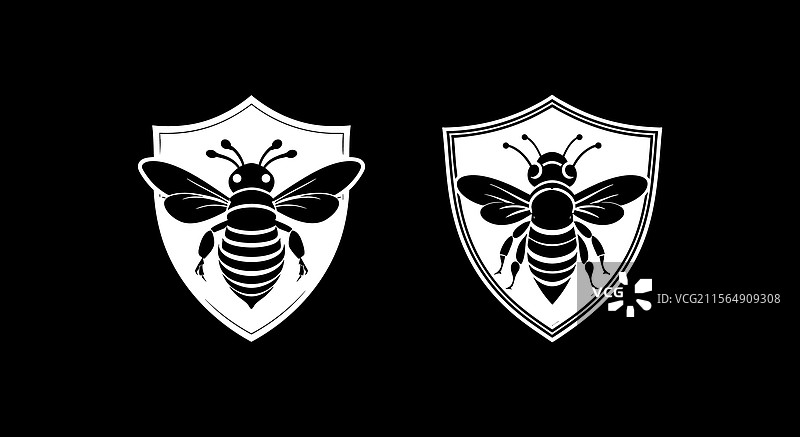 愤怒的蜜蜂在盾牌上图片素材