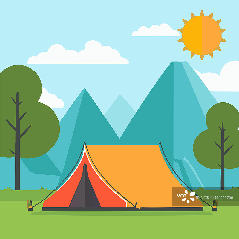 自然中的露营帐篷图片素材