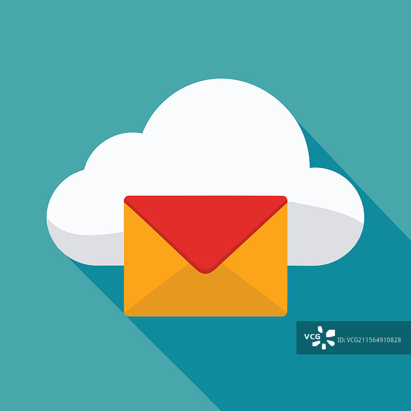 卡通云朵与邮箱图片素材