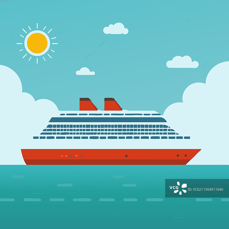 海上的游轮图片素材