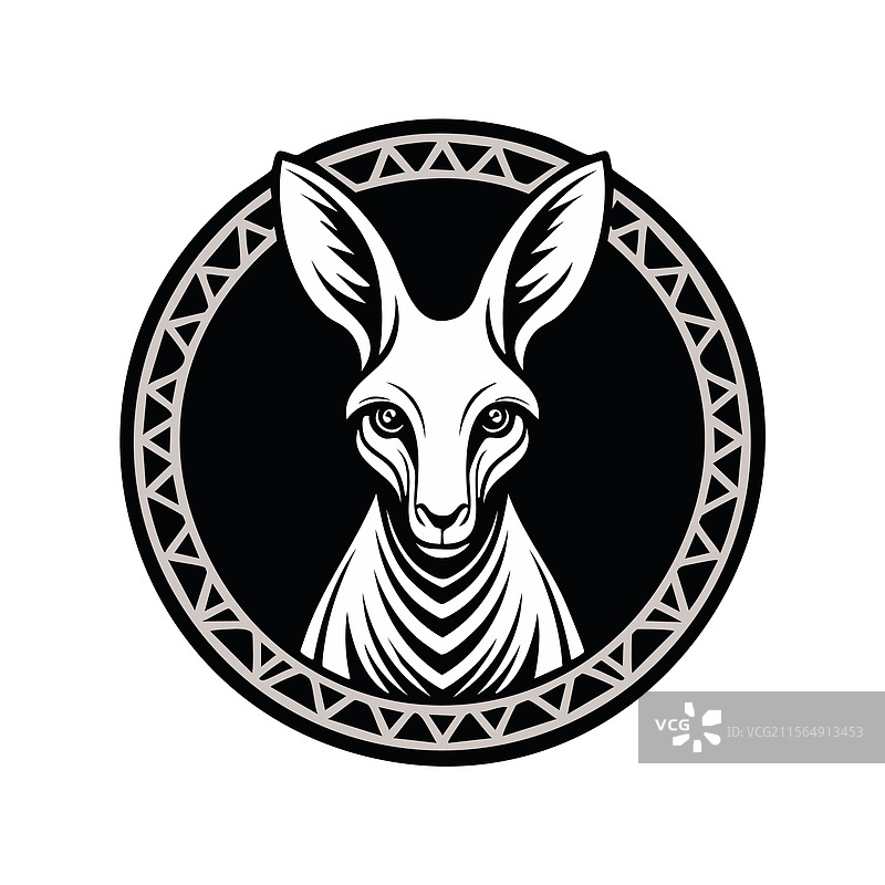 袋鼠阿兹特克标志概念图片素材