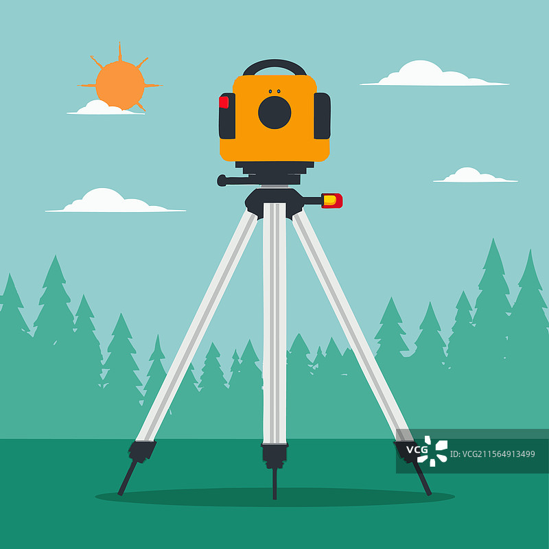 带三脚架的激光测量仪图片素材