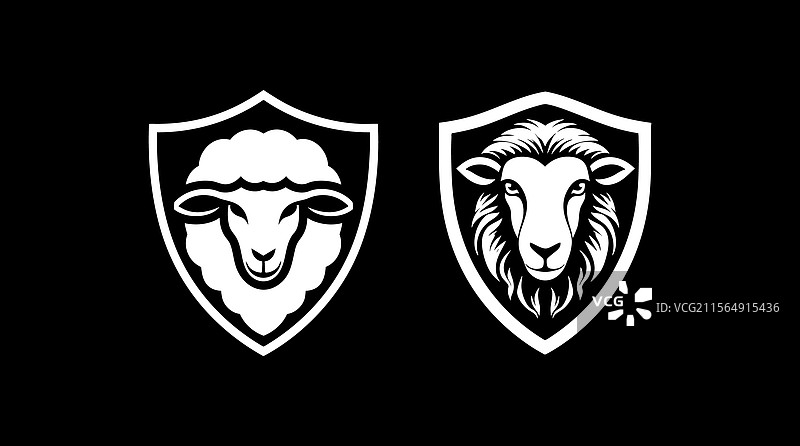 愤怒的羊在盾牌上图片素材