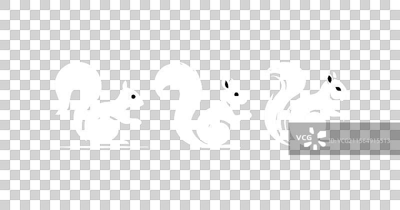 黑白松鼠标志图片素材