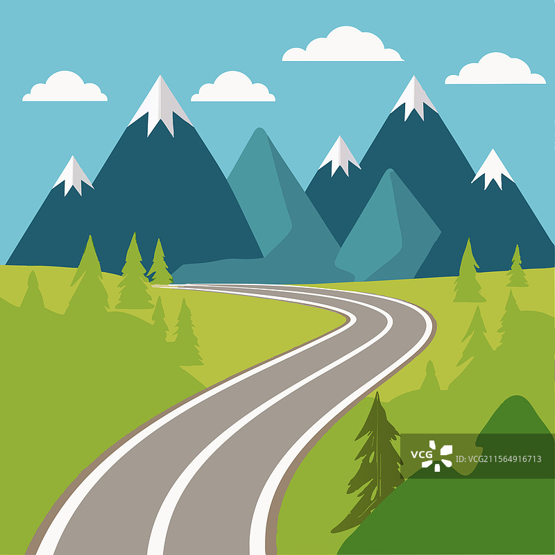 蜿蜒的山路图片素材