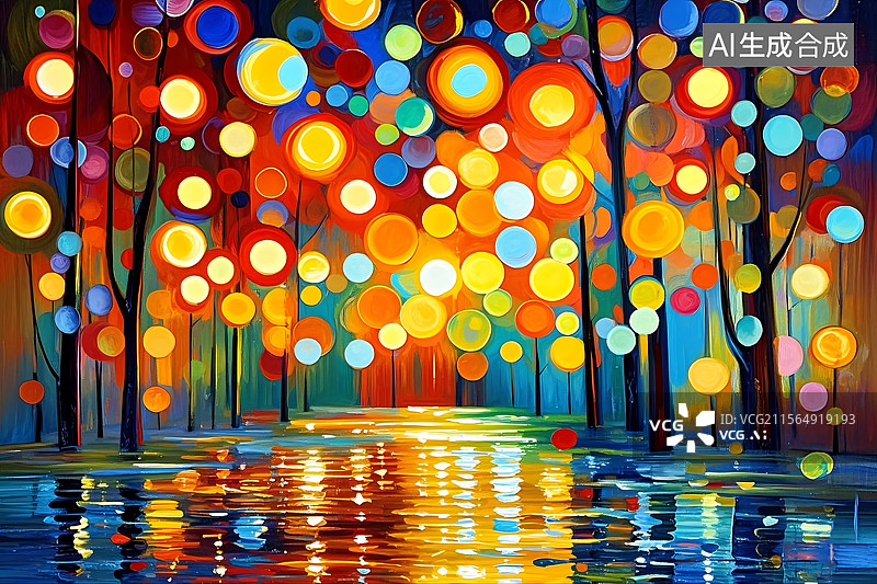 【AI数字艺术】彩绘梦幻森林图片素材