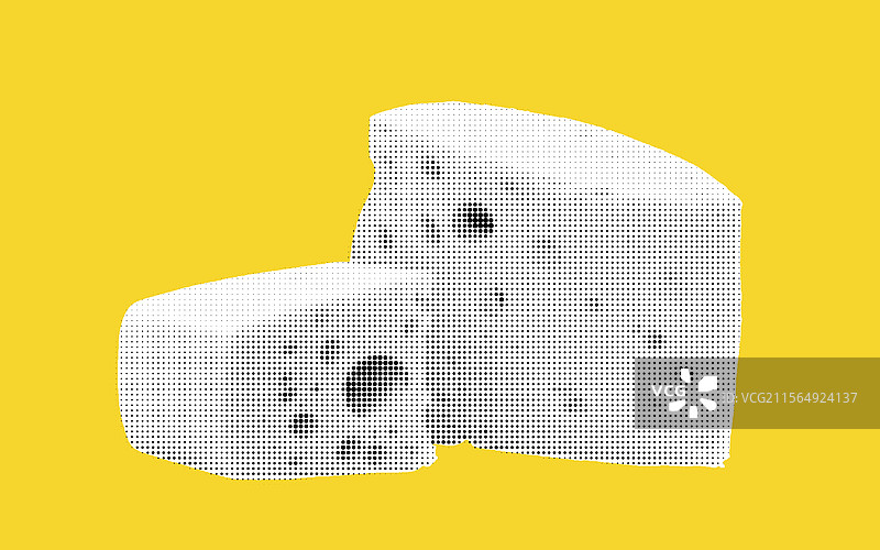 充满活力的黄色拼贴画，带有半色调纹理图片素材