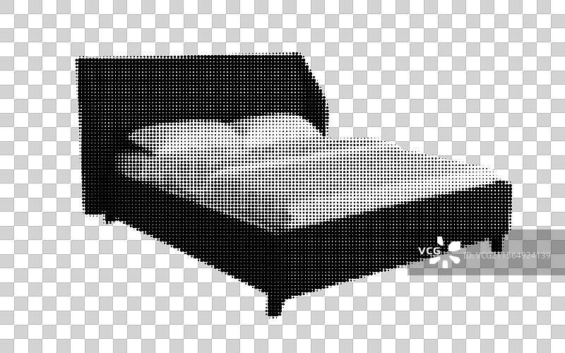 时尚黑色床铺与鲜艳黄色背景的拼贴画图片素材