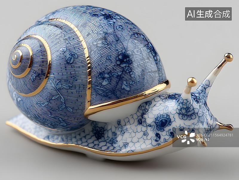【AI数字艺术】陶瓷 蜗牛图片素材