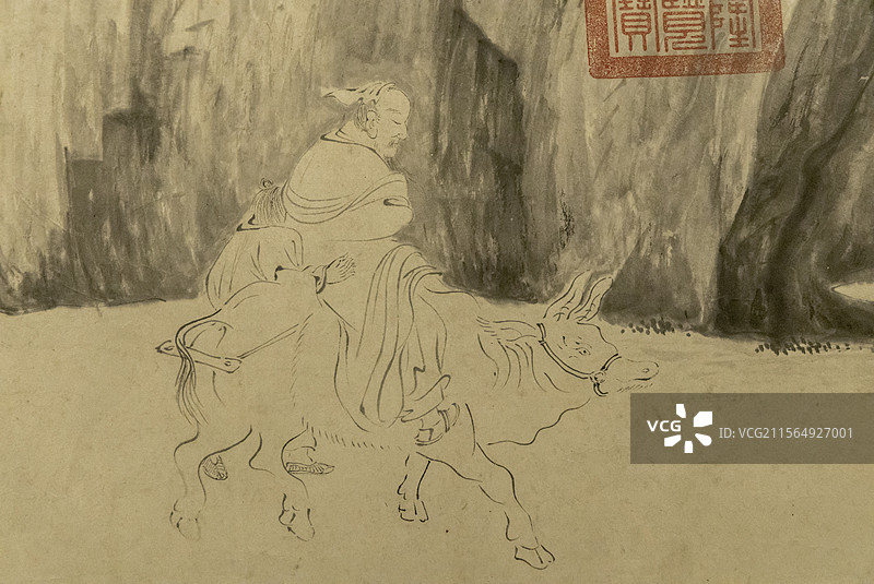 辽宁省博物馆：饮仙图【明代，唐寅，字伯虎，号六如居士，吴县（今苏州）人，被称为“江南第一才子”】图片素材