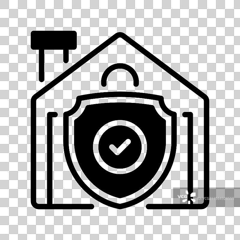 房屋保险线条图标通用创意图片素材