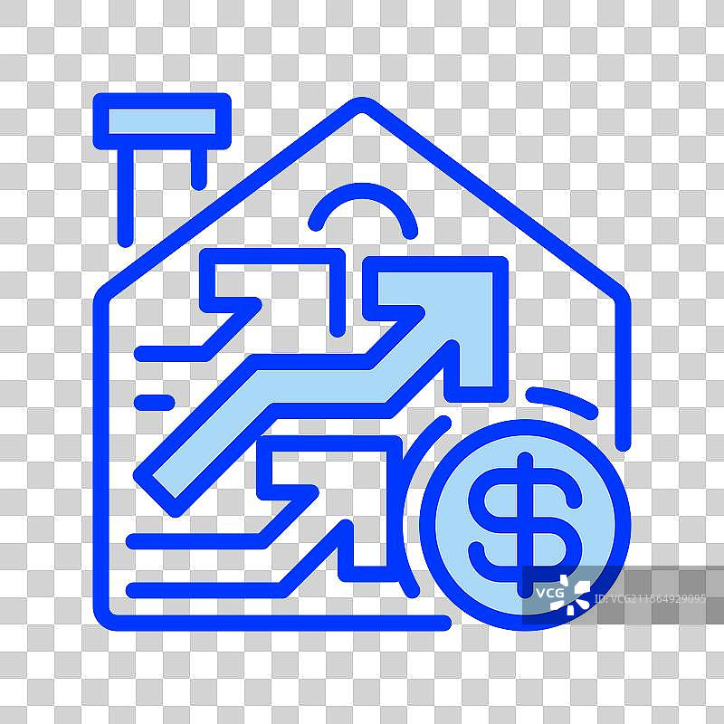 物业价值增长线图标通用图片素材