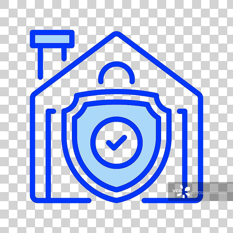 房屋保险线条图标通用创意图片素材