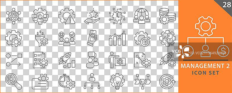 管理二线图标集图片素材