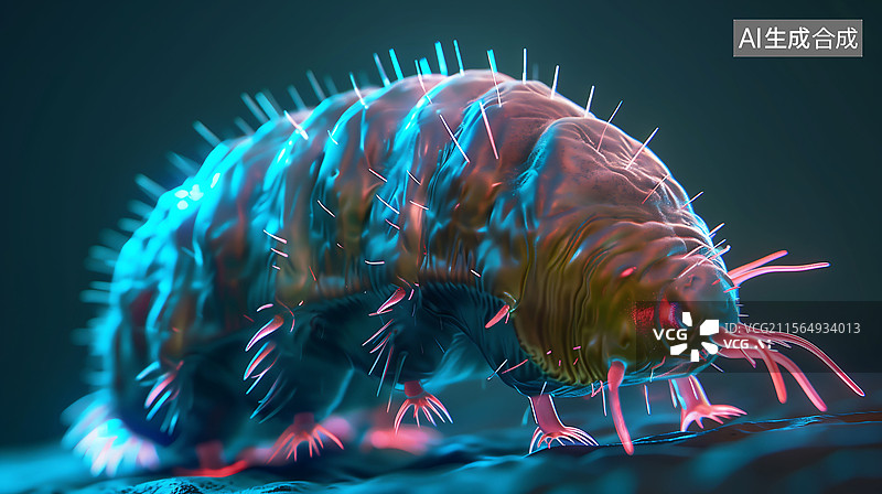 【AI数字艺术】显微镜镜头下的微生物图片素材