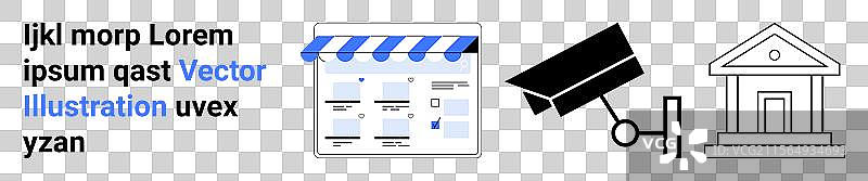 在线商店的安全摄像头与政府图片素材