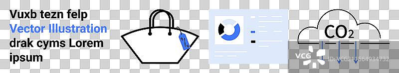 可持续购物数据分析与碳排放图片素材