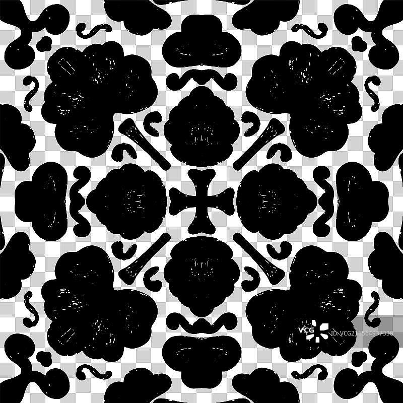 复杂的黑色对称图案图片素材