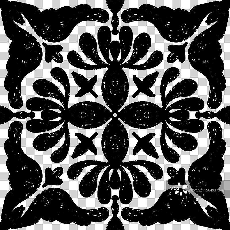 复杂的黑色对称图案图片素材