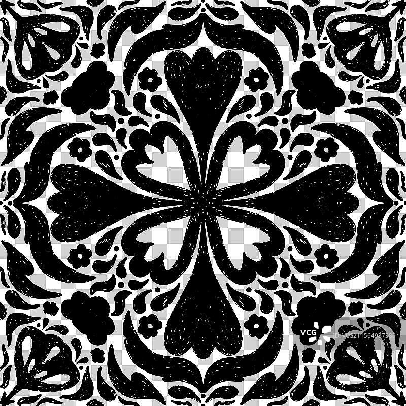 复杂的黑色对称图案图片素材