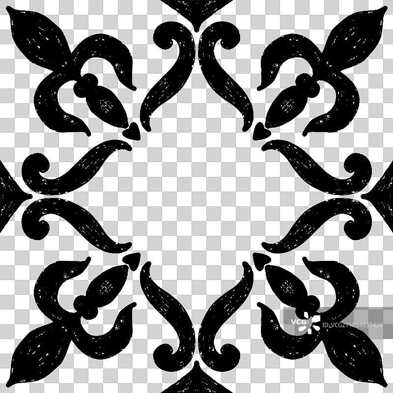 复杂的黑色对称图案图片素材