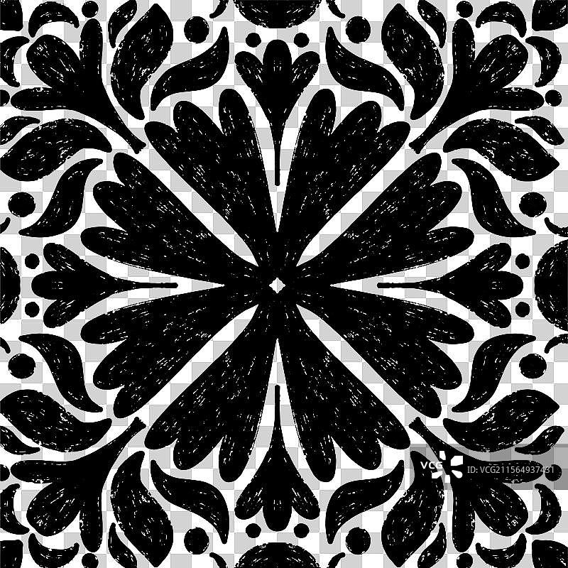 复杂的黑色对称图案图片素材