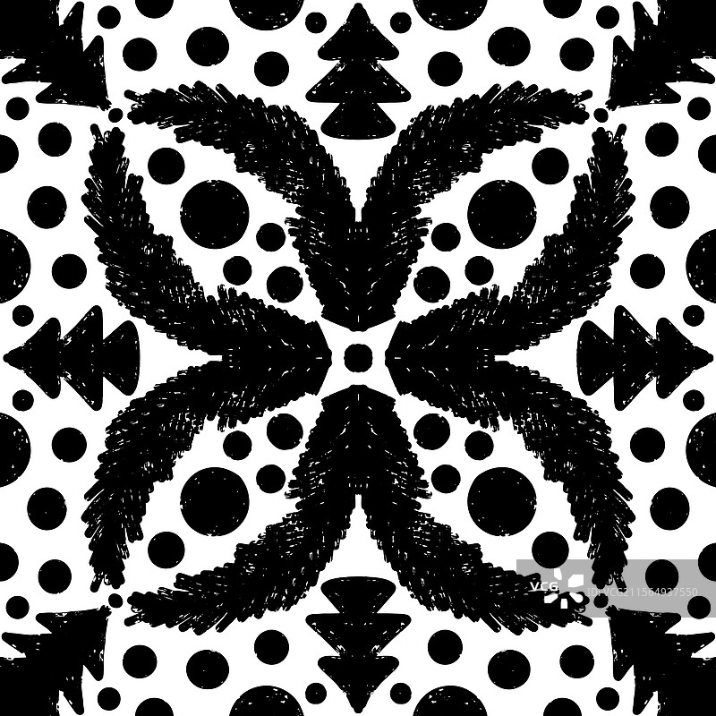 复杂的黑色对称图案图片素材