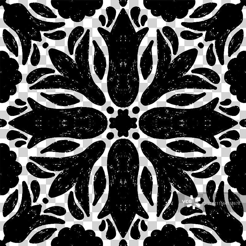 复杂的黑色对称图案图片素材