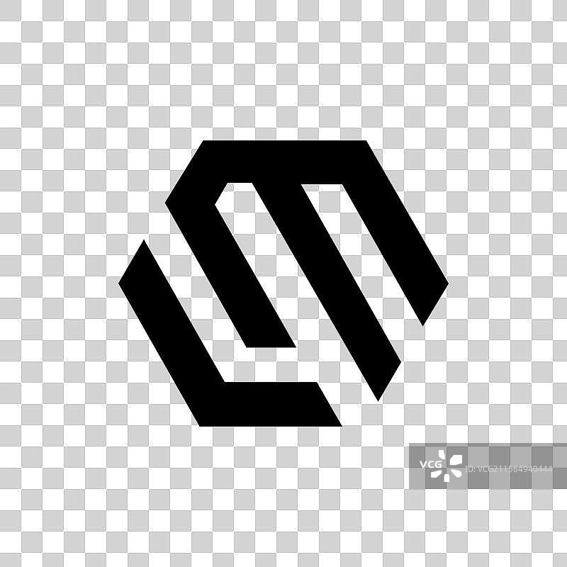 字母LM六边形现代标志几何单字母组合图片素材