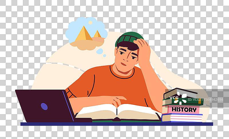 学生在学习历史图片素材