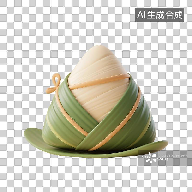 【AI数字艺术】3D渲染，可爱的卡通粽子，粽子，端午节，传统节日，中国传统美食，免抠元素图片素材