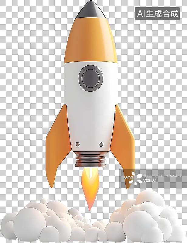 【AI数字艺术】卡通火箭腾飞图片素材