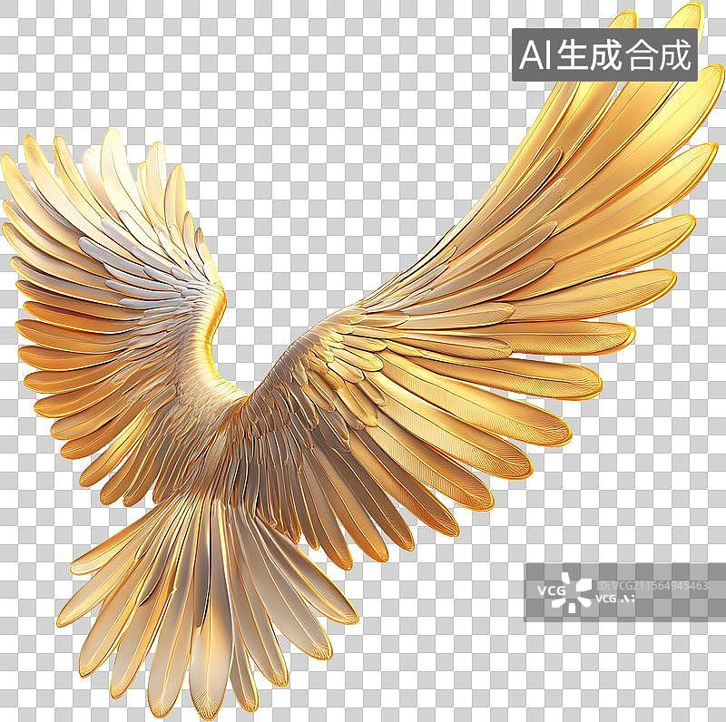 【AI数字艺术】金色羽翼图片素材