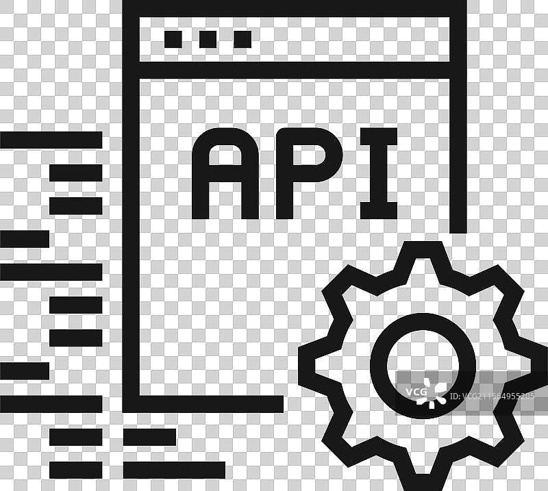 API接口扁平线条网页图标概念图片素材