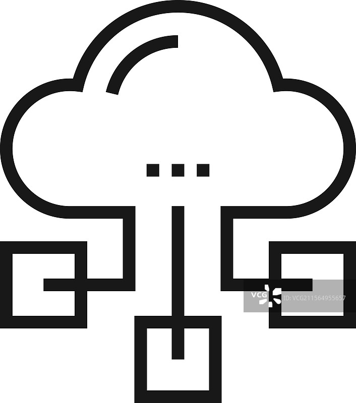 营销云平面线条网页图标概念图片素材