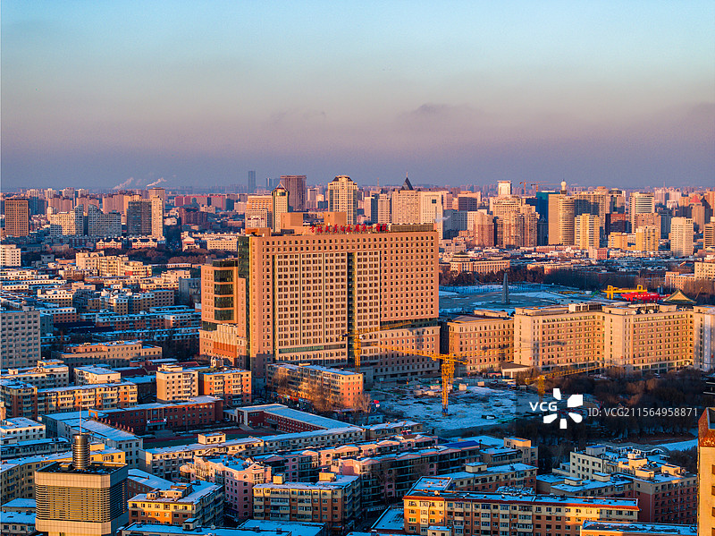 长春市吉林大学白求恩第一医院城市建筑航拍图片素材