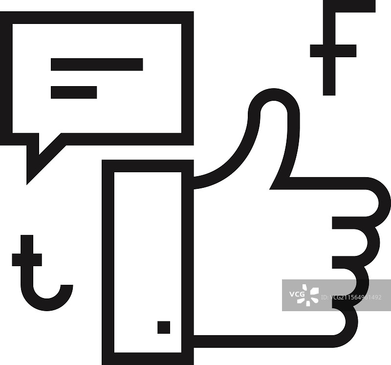 社交媒体扁平线条网页图标概念图片素材