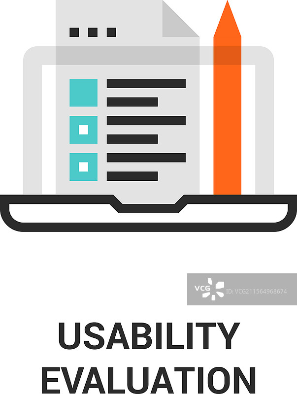 可用性评估扁平线条图标设计概念图片素材