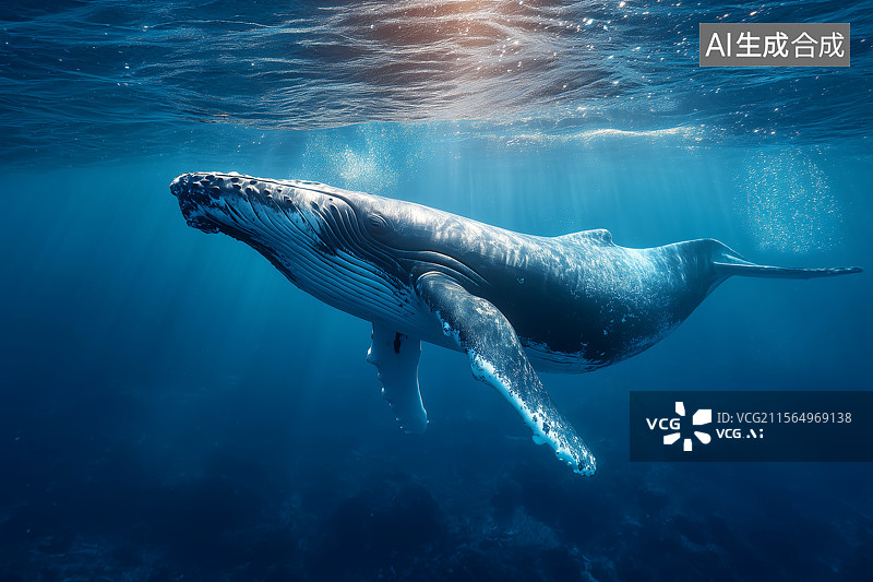 【AI数字艺术】大海里的鲸鱼图片素材