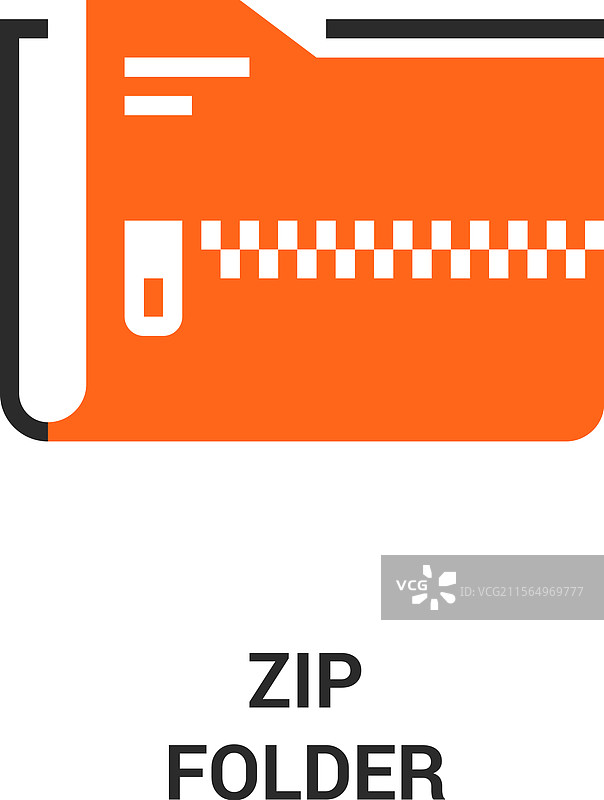 压缩文件夹扁平线条图标设计概念图片素材