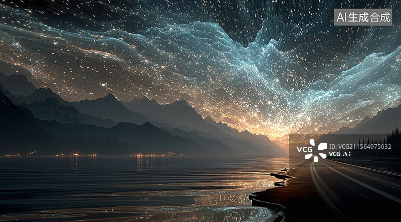 【AI数字艺术】神秘感的天空，汽车广告背景图图片素材