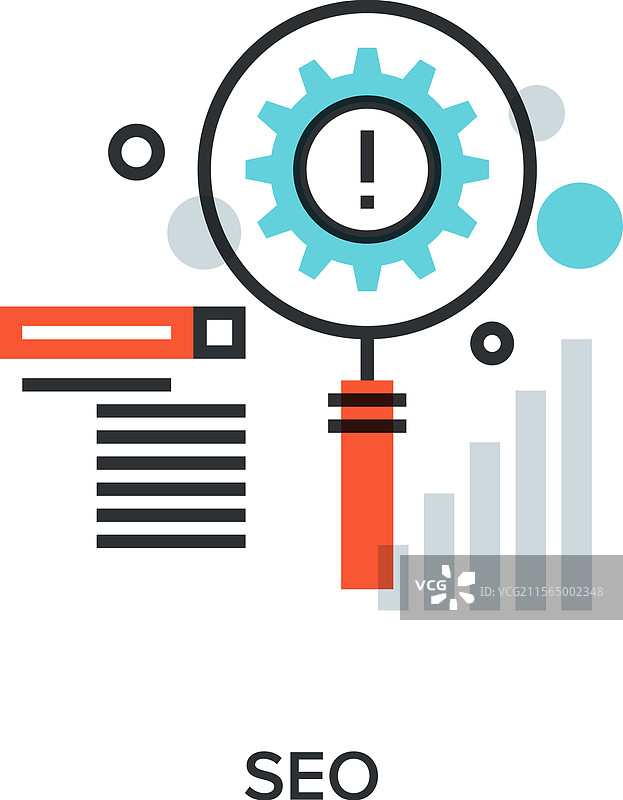 搜索引擎优化扁平线条图标设计图片素材